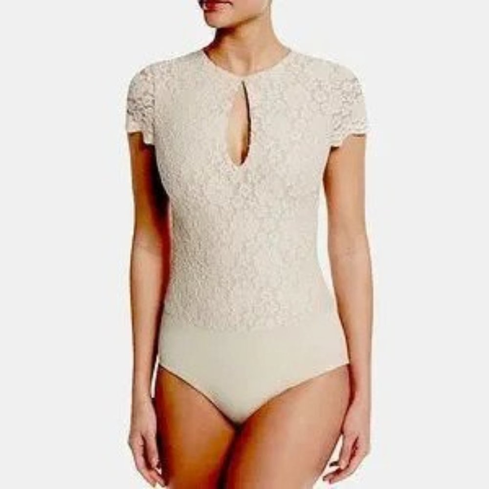 CLOSET CLEAN-OUT. ALICE + OLIVIA Marita Lace  Bodysuit, Large